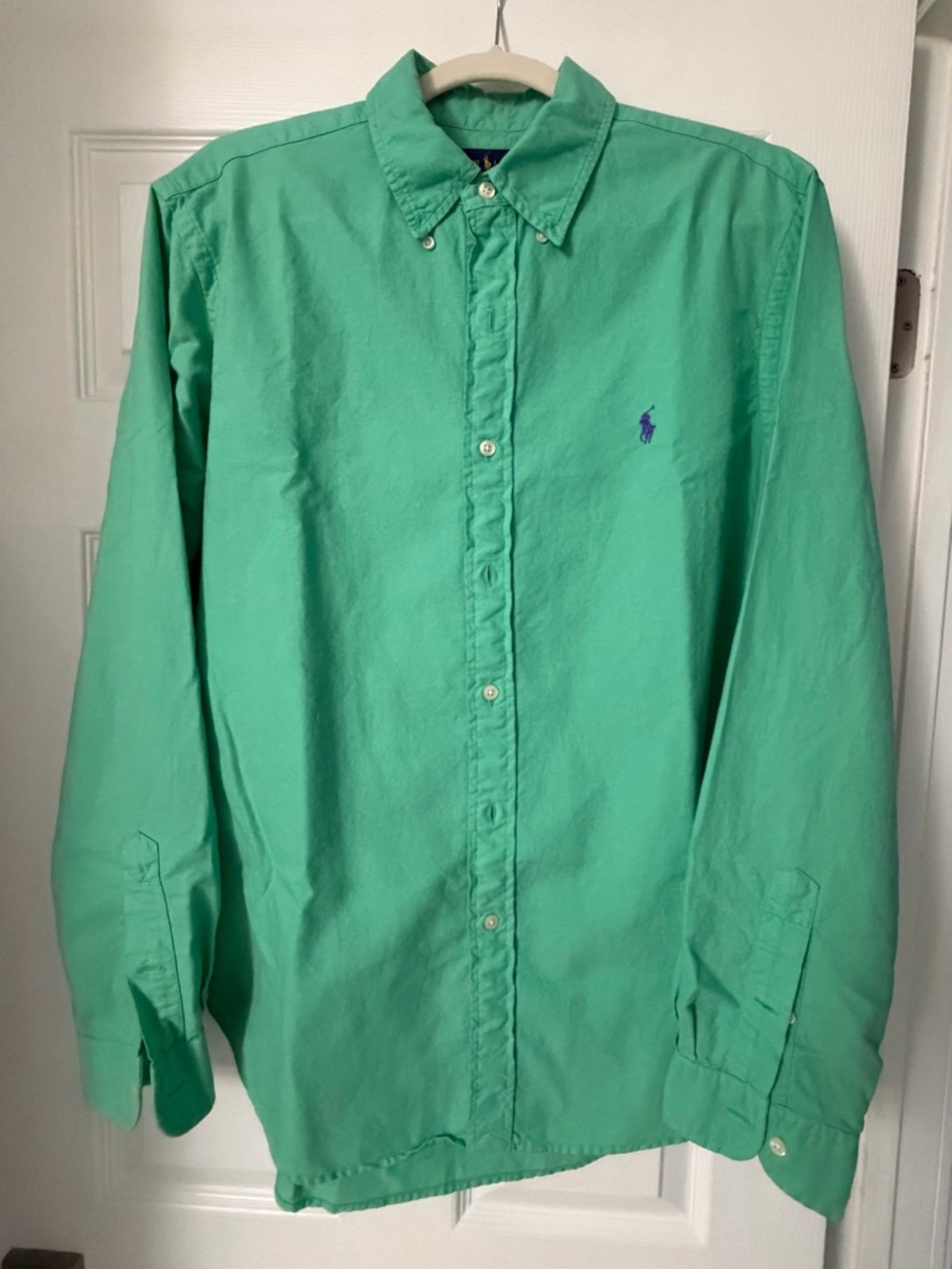 Polo by Ralph Lauren Button-Down Shirt in Green with Blue Logo
